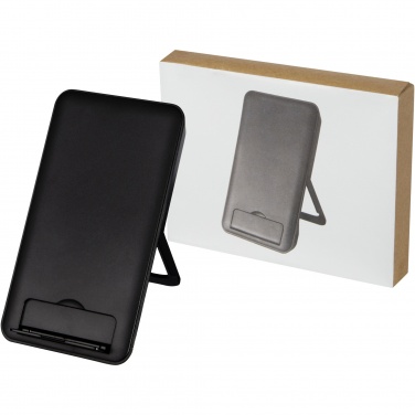 Logotrade Firmengeschenke das Foto: Loop 10 W kabelloses Ladepad aus recyceltem Kunststoff mit Telefonständer