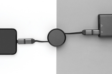Logotrade Geschäftsgeschenke das Foto: Terra aufrollbares 6-in-1-Kabel aus RCS recyceltem Aluminium