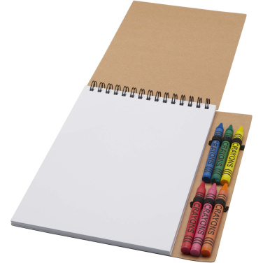 Logotrade Geschäftsgeschenke das Foto: Doodle A5 Softcover Spiralnotizbuch mit Farbstiftset