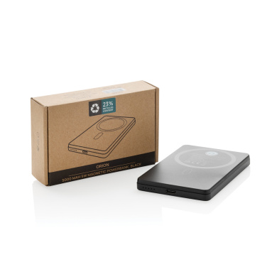 Logotrade Geschäftsgeschenke das Foto: Orion 5.000mAh 5W magnetische Powerbank aus RCS rec. Alu