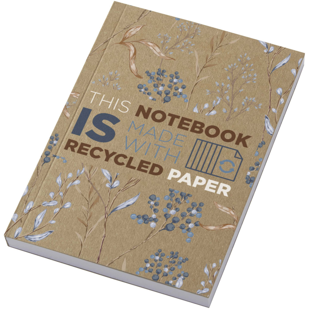 Logotrade Logogeschenke das Foto: Novella Austen A6 Softcover Notizbuch aus recyceltem Kraftpapier – 100 Blatt