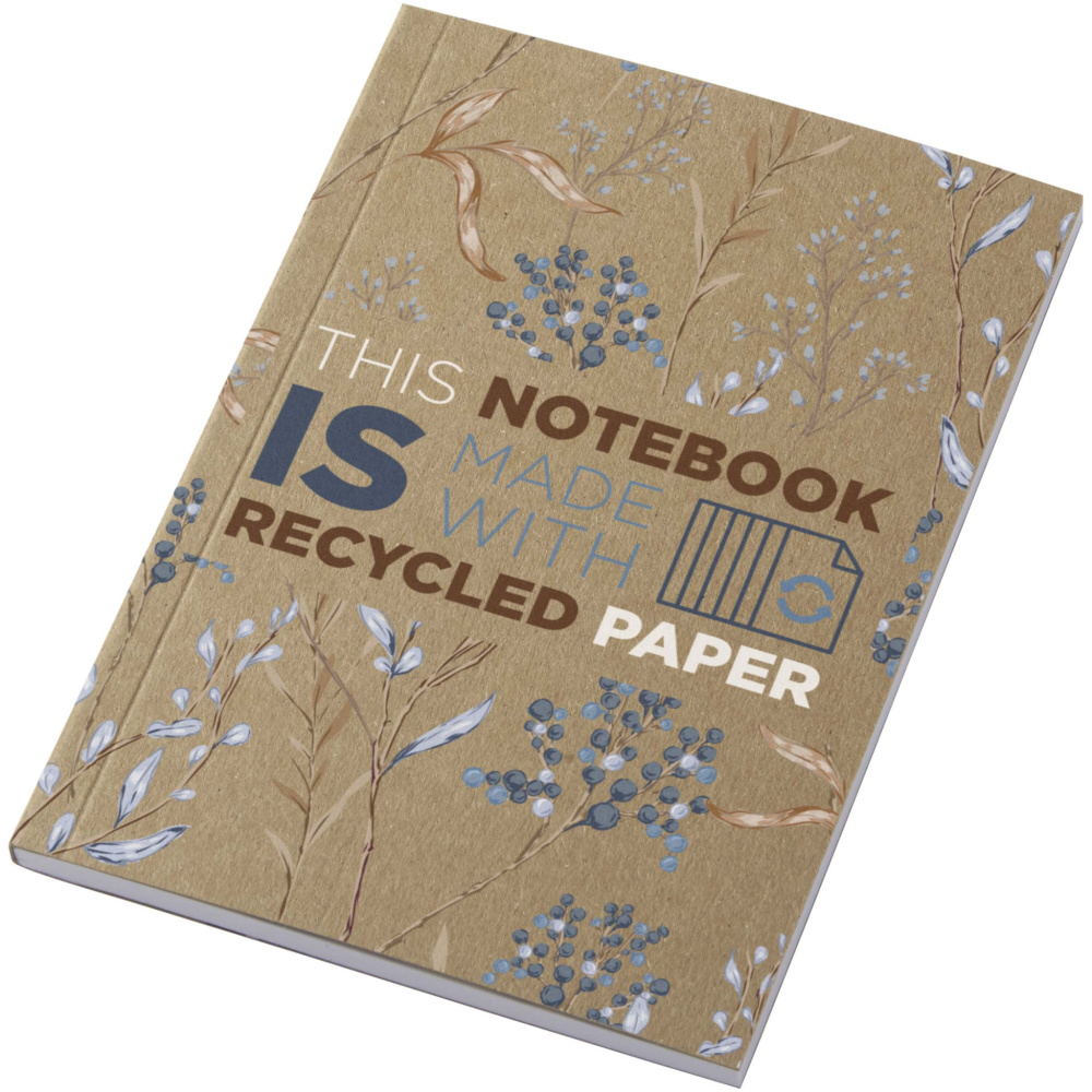Logotrade Werbegeschenke das Foto: Novella Austen A6 Softcover Notizbuch aus recyceltem Kraftpapier – 50 Blatt