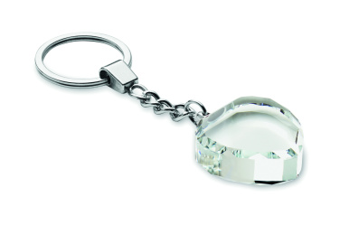 Logotrade Firmengeschenke das Foto: Schlüsselanhänger Glas Herz