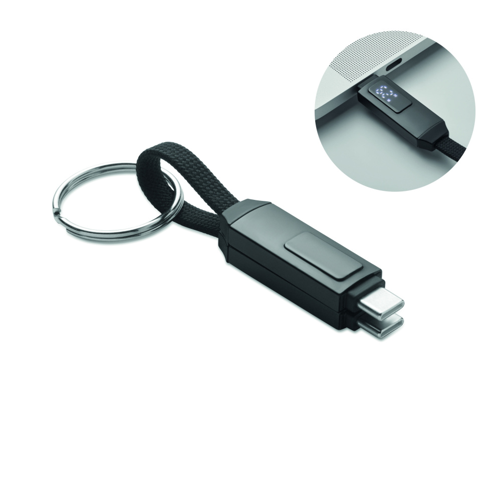Logotrade Firmengeschenke das Foto: 60W Schlüsselring-Ladekabel