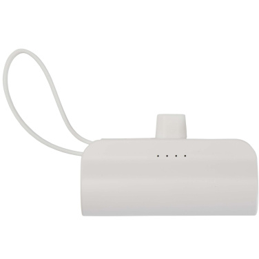 Logotrade Werbeartikel das Foto: Alnair 10 W 5000 mAh Typ C Powerbank aus recyceltem Kunststoff mit integriertem Klappständer und 2 in 1 Kabel