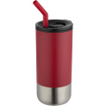 Grayson 480 ml RCS recycelter Isolierbecher mit Trinkhalm, Rot