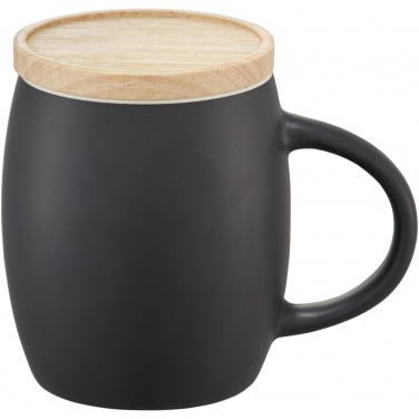 Logo trade business gifts image of: Hearth 400 ml ceramic mug with wooden coaster