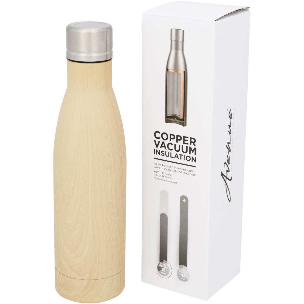 Logotrade promotional product picture of: Vasa 500 ml wood-look copper vacuum insulated bottle