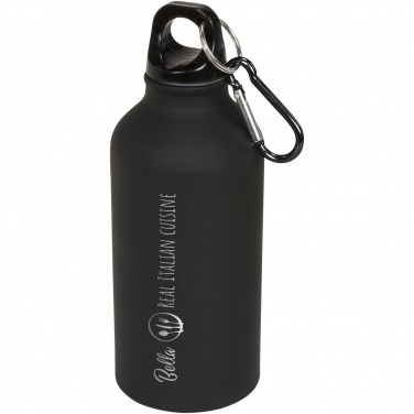 Logo trade promotional merchandise picture of: Oregon 400 ml matte water bottle with carabiner