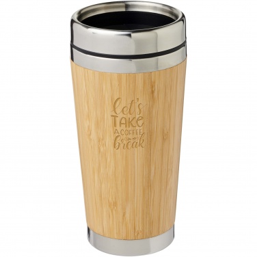 Logo trade promotional products image of: Bambus 450 ml tumbler with bamboo outer