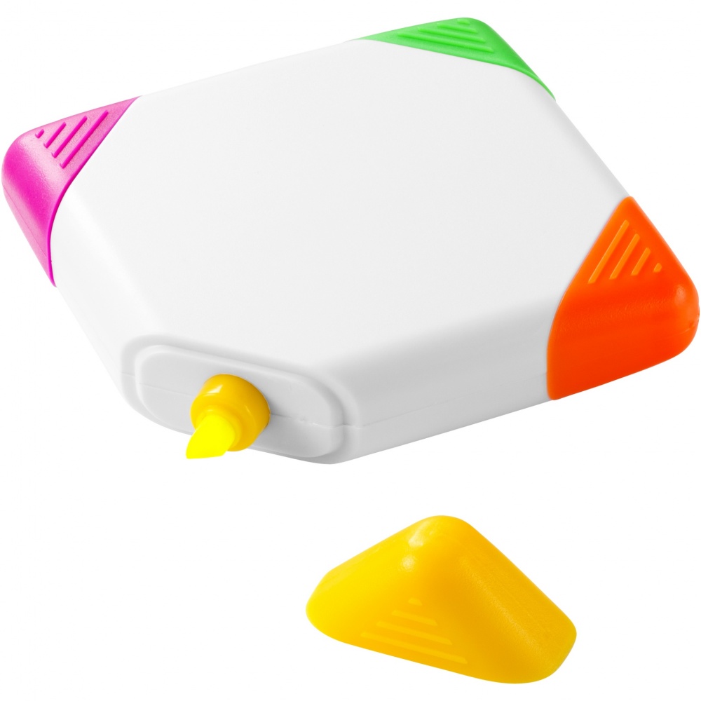 Logo trade promotional merchandise image of: Trafalgar square-shaped 4-colour highlighter