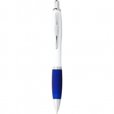 Logo trade promotional giveaways picture of: Nash ballpoint pen white barrel and coloured grip