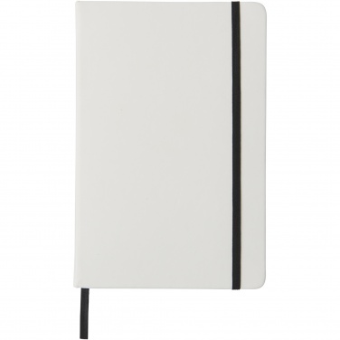 Logo trade promotional merchandise picture of: Spectrum A5 white notebook with coloured strap