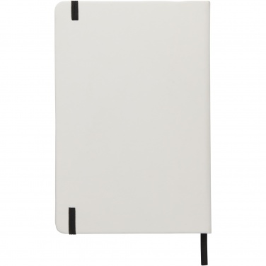 Logo trade promotional giveaways image of: Spectrum A5 white notebook with coloured strap