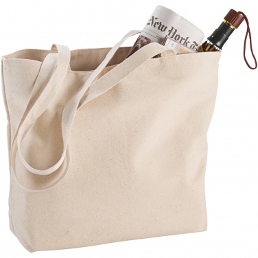 Logo trade promotional merchandise photo of: Ningbo 320 g/m² zippered cotton tote bag 15L