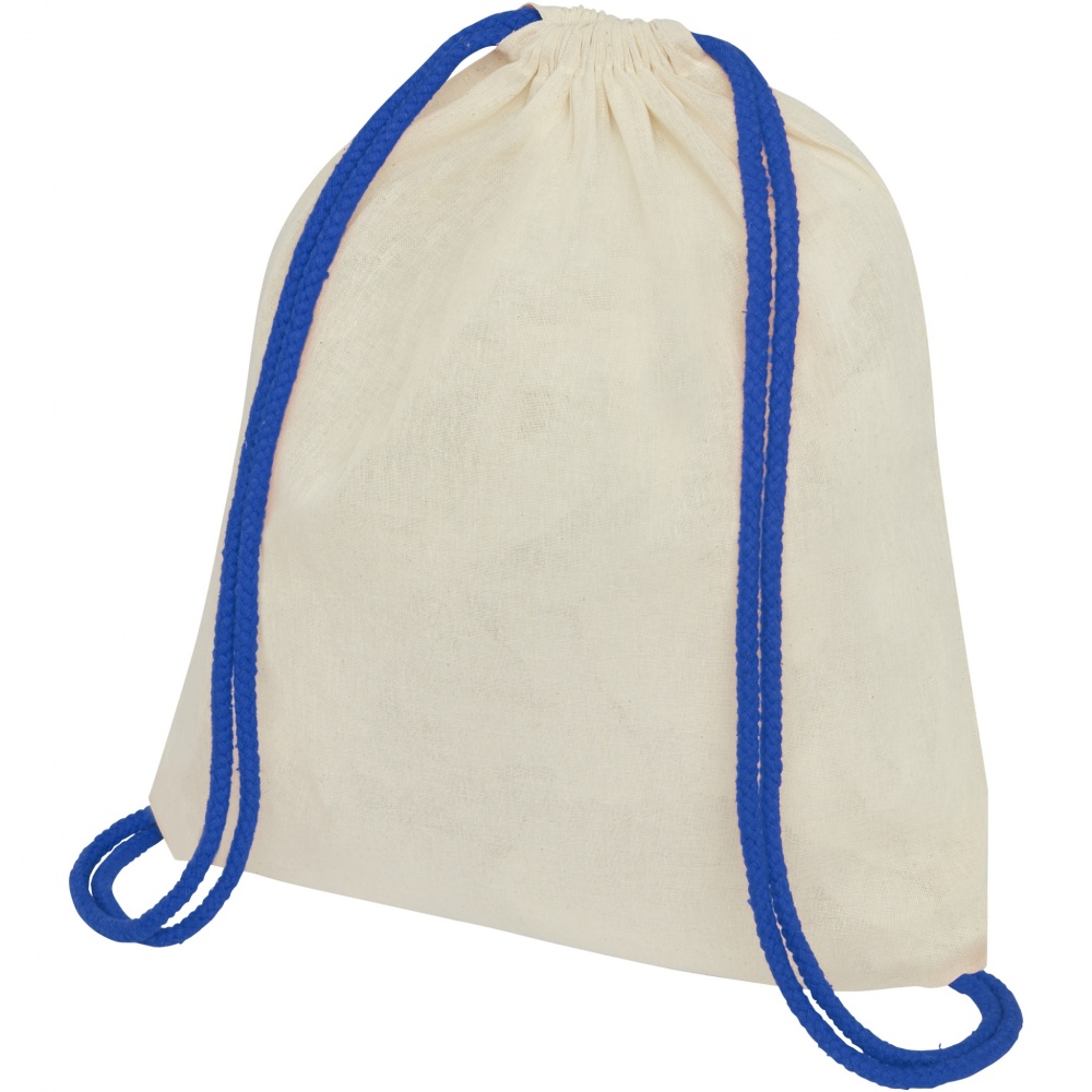 Logotrade promotional items photo of: Oregon 100 g/m² cotton drawstring bag with coloured cords 5L