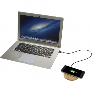 Logo trade promotional merchandise picture of: Essence 5W bamboo wireless charging pad