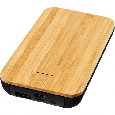 Logo trade promotional items image of: Future 6000 mAh bamboo/fabric wireless power bank