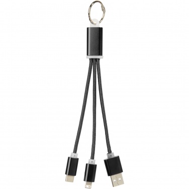 Logotrade promotional gift picture of: Metal 3-in-1 charging cable with keychain