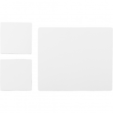 Logo trade advertising products image of: Q-Mat® mouse mat and coaster set combo 3