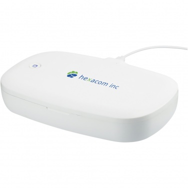 Logo trade advertising products picture of: Capsule UV smartphone sanitizer with 5W wireless charging pad