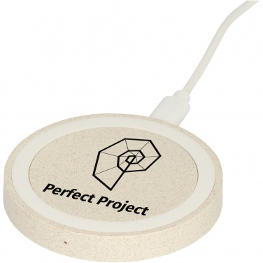 Logo trade promotional items image of: Naka 5W wheat straw wireless charging pad
