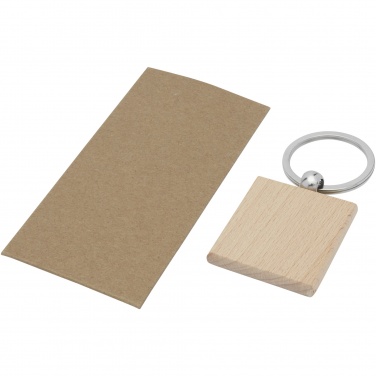 Logo trade promotional gifts image of: Gioia beech wood squared keychain