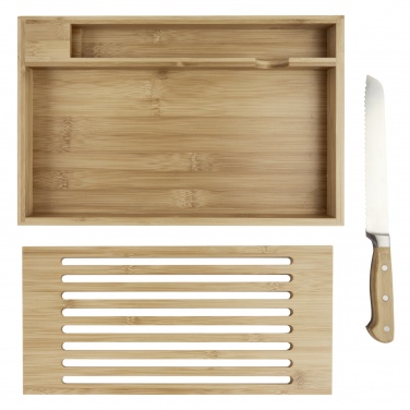 Logo trade promotional giveaways image of: Pao bamboo cutting board with knife