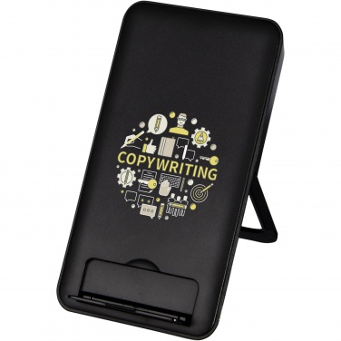 Logotrade advertising product picture of: Loop 10W recycled plastic wireless charging pad with phone stand