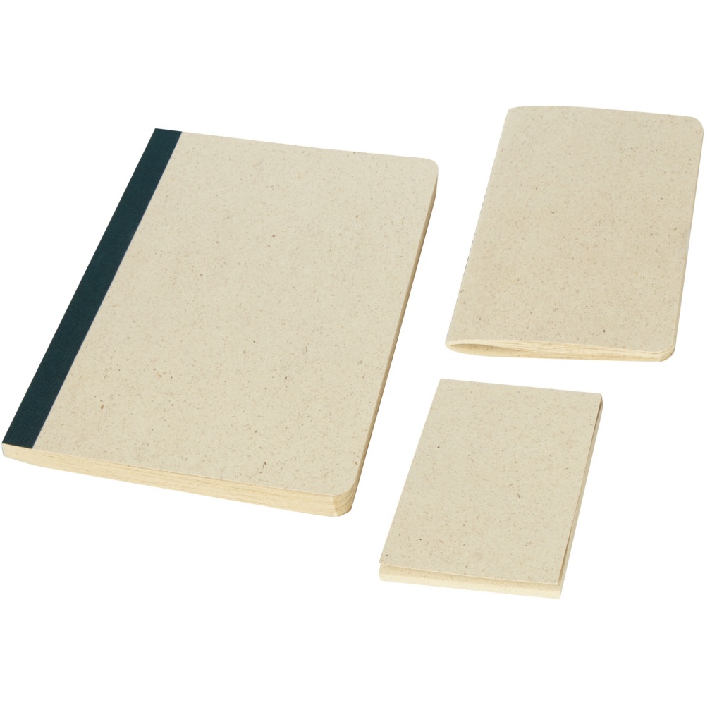 Logotrade promotional gift picture of: Verde 3-piece grass paper stationery gift set