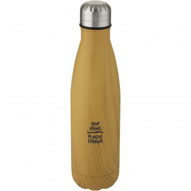 Logo trade promotional items picture of: Cove 500 ml vacuum insulated stainless steel bottle with wood print