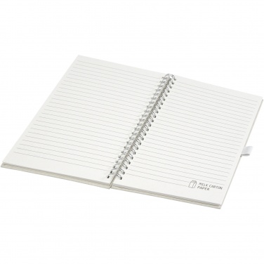 Logotrade promotional item image of: Dairy Dream A5 size reference recycled milk cartons spiral notebook
