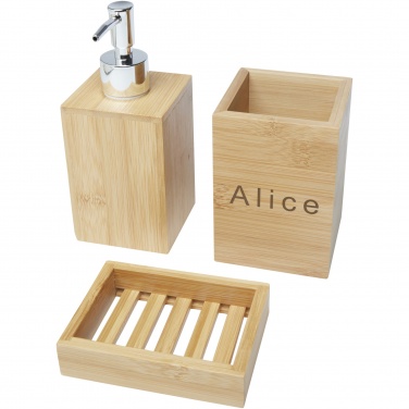 Logotrade business gift image of: Hedon 3-piece bamboo bathroom set