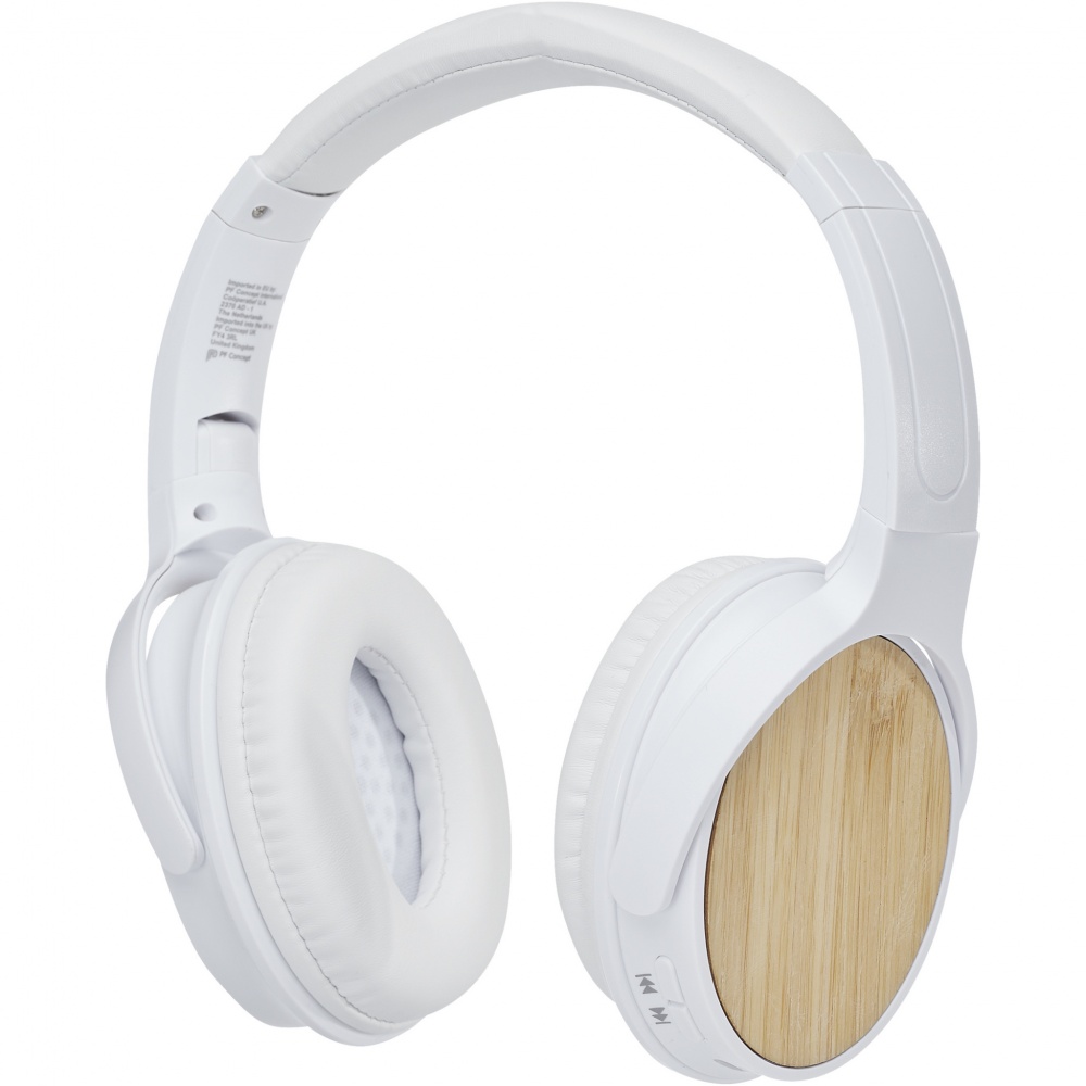 Logo trade promotional product photo of: Athos bamboo Bluetooth® headphones with microphone