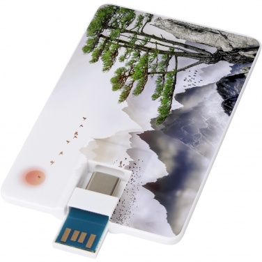 Logotrade promotional merchandise photo of: Duo slim 32GB USB drive with Type-C and USB-A 3.0