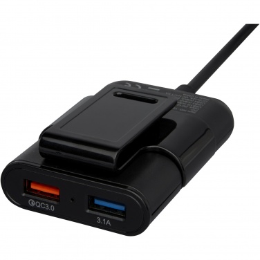 Logotrade promotional merchandise image of: Pilot dual car charger with QC 3.0 dual back seat extended charger