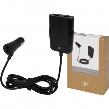 Logotrade promotional product picture of: Pilot dual car charger with QC 3.0 dual back seat extended charger