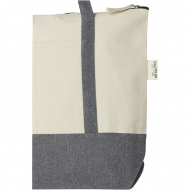 Logo trade promotional giveaway photo of: Repose 320 g/m² recycled cotton zippered tote bag 10L