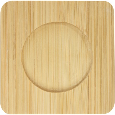 Logo trade promotional item photo of: Manti 2-piece 100 ml double-wall glass cup with bamboo coaster 