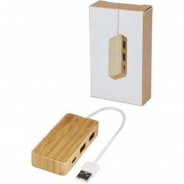 Logo trade business gifts image of: Tapas bamboo USB hub