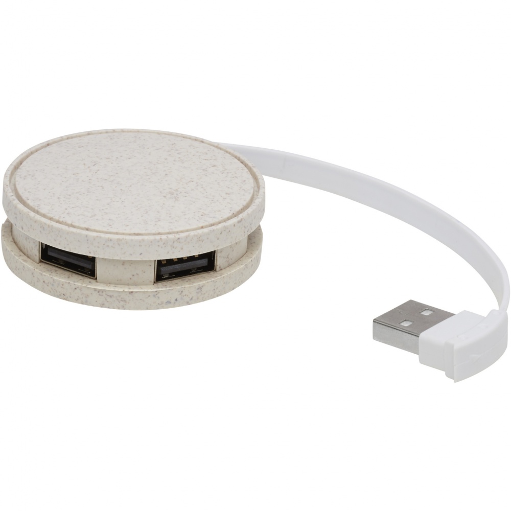 Logo trade promotional merchandise photo of: Kenzu wheat straw USB hub