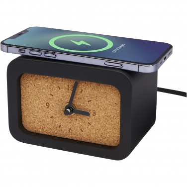 Logo trade promotional item photo of: Momento wireless limestone charging desk clock