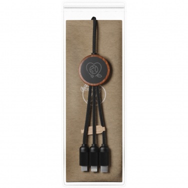 Logotrade advertising product image of: SCX.design C36 3-in-1 rPET light-up logo extended charging cable with round bamboo casing