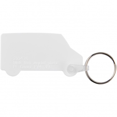 Logo trade business gifts image of: Tait van-shaped recycled keychain