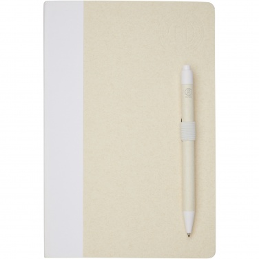 Logotrade promotional giveaway picture of: Dairy Dream A5 size reference recycled milk cartons notebook and ballpoint pen set
