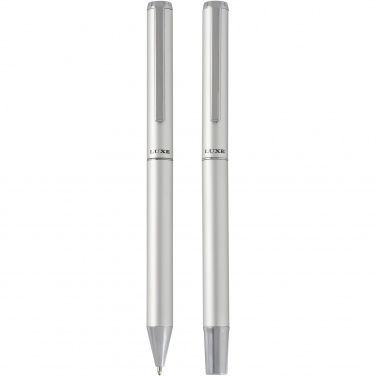 Logotrade promotional gift image of: Lucetto recycled aluminium ballpoint and rollerball pen gift set