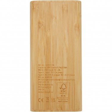 Logo trade advertising products picture of: Tulda 10.000 mAh bamboo power bank