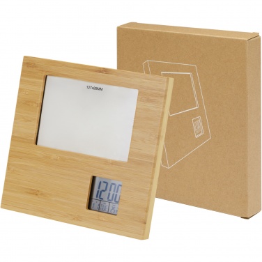 Logotrade promotional item picture of: Sasa bamboo photo frame with thermometer