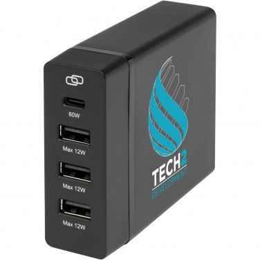 Logo trade promotional gifts image of: ADAPT 72W recycled plastic PD power station