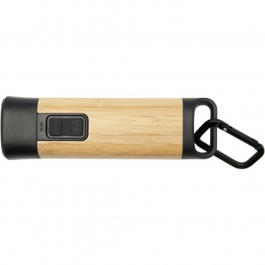 Logo trade promotional giveaways image of: Kuma bamboo/RCS recycled plastic torch with carabiner